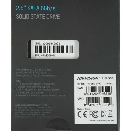 Внутренний SSD Hikvision E100 2 ТБ (HS-SSD-E100/2048G) 4