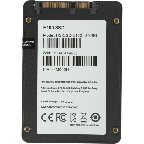 Внутренний SSD Hikvision E100 2 ТБ (HS-SSD-E100/2048G) 8