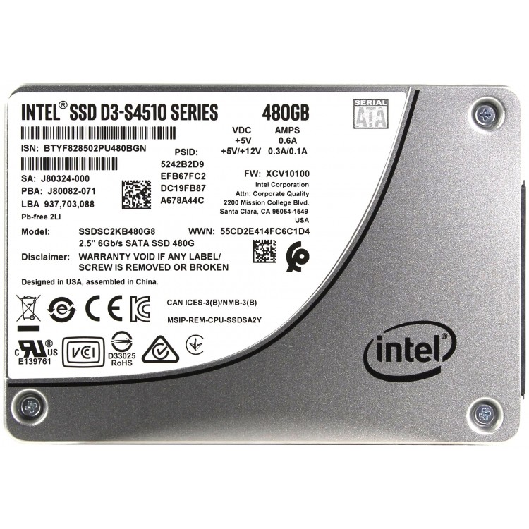 SSD Intel D3 S4510 480 SATA SSDSC2KB480G801