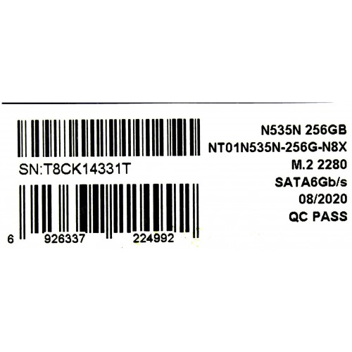Внутренний SSD Netac 256 ГБ M.2 (NT01N535N-256G-N8X) 1