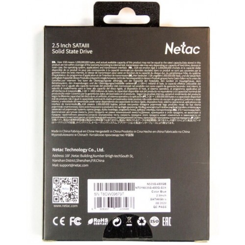 Внутренний SSD Netac N535S 480 ГБ SATA (NT01N535S-480G-S3X) 6