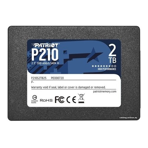 Внутренний SSD Patriot Memory 2 ТБ SATA (P210S2TB25) 