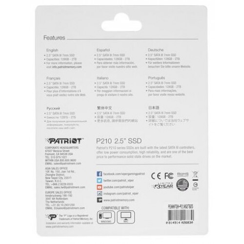 Внутренний SSD Patriot Memory 2 ТБ SATA (P210S2TB25) 2