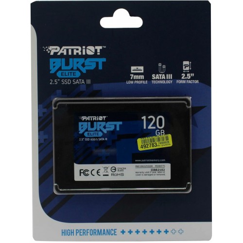 Внутренний SSD Patriot Memory Burst Elite 120 ГБ SATA (PBE120GS25SSDR) 6
