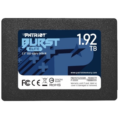 Внутренний SSD Patriot Memory Burst Elite 1.92 ТБ SATA (PBE192TS25SSDR) 