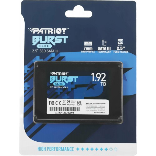 Внутренний SSD Patriot Memory Burst Elite 1.92 ТБ SATA (PBE192TS25SSDR) 6