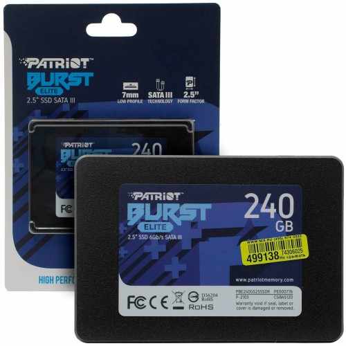 Внутренний SSD Patriot Memory Burst Elite 240 ГБ SATA (PBE240GS25SSDR) 2