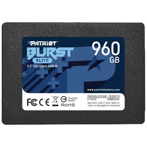 Внутренний SSD Patriot Memory Burst Elite 960 ГБ SATA (PBE960GS25SSDR) 