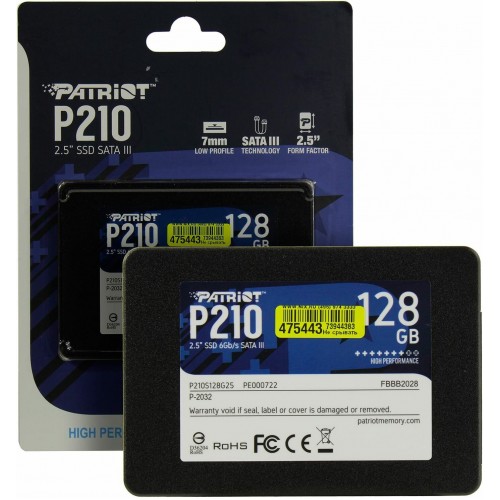 Внутренний SSD Patriot Memory P210 128 ГБ SATA (P210S128G25) 6