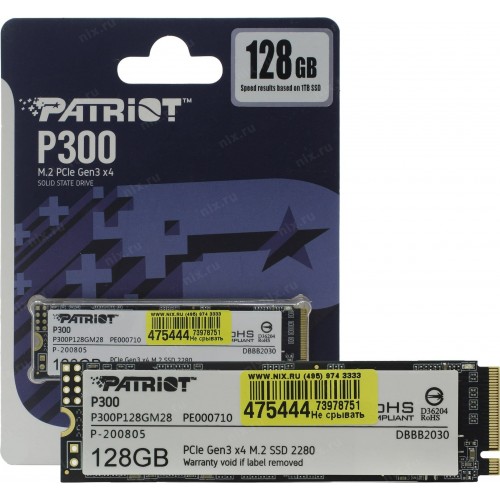 Внутренний SSD Patriot Memory P300 128 ГБ M.2 (P300P128GM28) 4