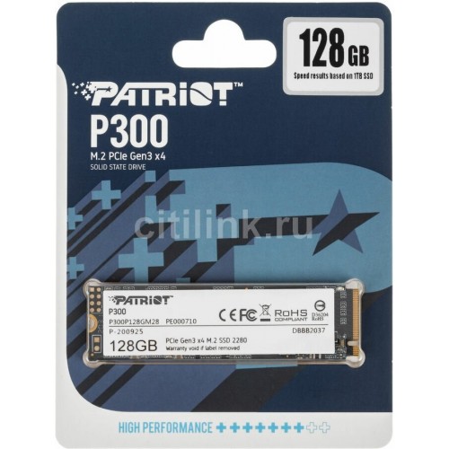 Внутренний SSD Patriot Memory P300 128 ГБ M.2 (P300P128GM28) 5