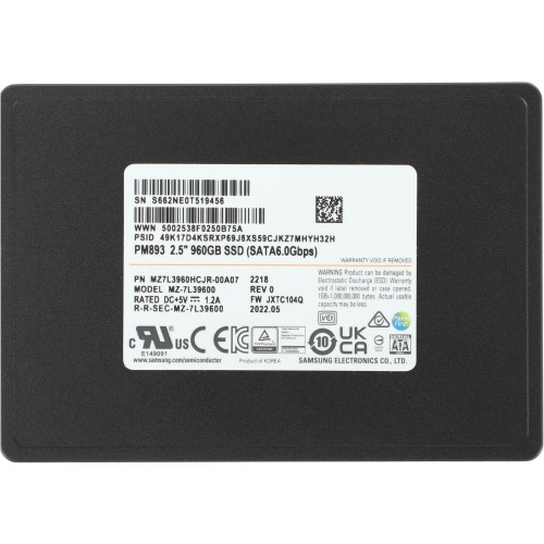 Внутренний SSD Samsung 960 ГБ (MZ7L3960HCJR-00A07) 9