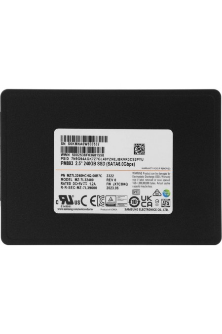 Внутренний SSD Samsung PM893 240 ГБ (MZ7L3240HCHQ-00B7C) 