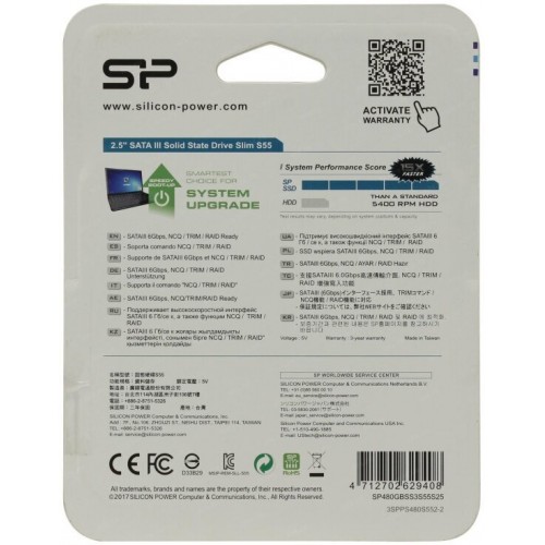 Внутренний SSD Silicon Power Slim S55 480 ГБ SATA (SP480GBSS3S55S25) 9