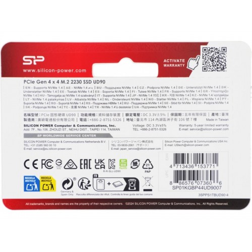 Внутренний SSD Silicon Power UD90 1 ТБ M.2 2280 (SP01KGBP44UD9007) 6
