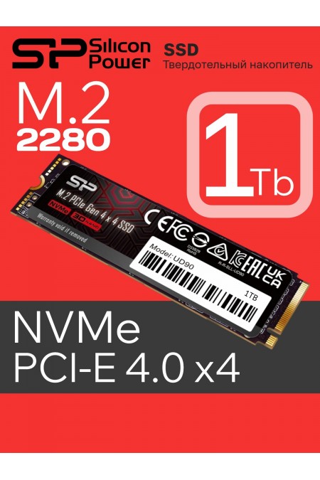 Внутренний SSD Silicon Power UD90 1 ТБ M.2 (SP01KGBP44UD9005) 