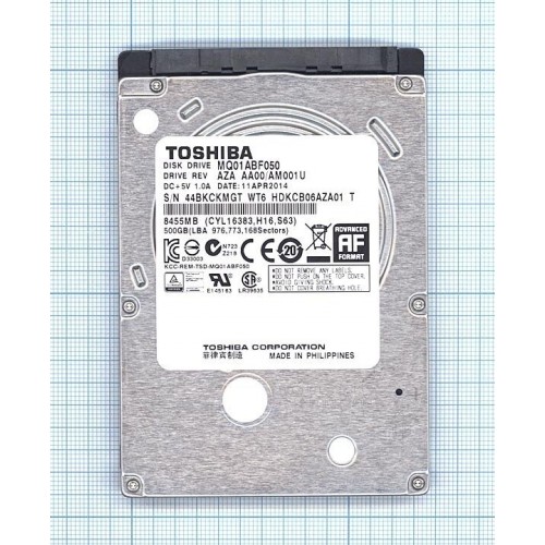 Внутренний SSD Toshiba L200 Slim 500 ГБ SATA III (MQ01ABF050) 1