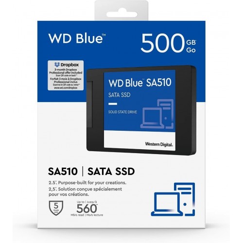 Внутренний SSD Western Digital Blue SA510 SATA 500 ГБ (WDS500G3B0A) 3