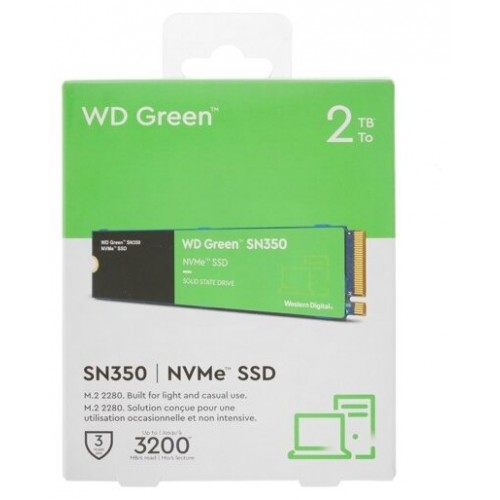 Внутренний SSD Western Digital Green SN350 NVMe 2 ТБ M.2 (WDS200T3G0C) 2