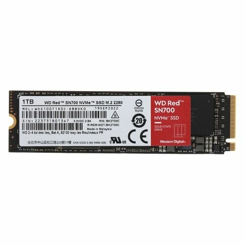 Внутренний SSD Western Digital Red SN700 1 ТБ M.2 2280 (WDS100T1R0C) 3