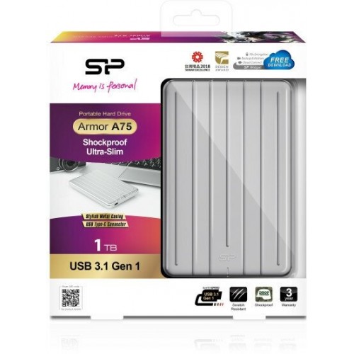 Внешний HDD Silicon Power Armor A75 1ТБ (SP010TBPHDA75S3S) (серебристый) 2