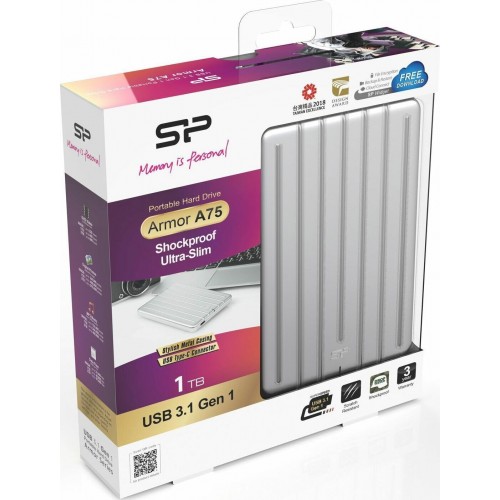 Внешний HDD Silicon Power Armor A75 1ТБ (SP010TBPHDA75S3S) (серебристый) 8
