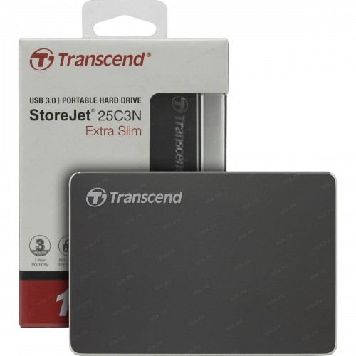 Внешний HDD Transcend StoreJet 25C3 1ТБ (TS1TSJ25C3N) (серый) 2