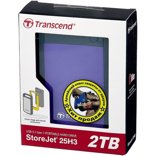 Внешний HDD Transcend StoreJet 25H3 2ТБ (TS2TSJ25H3P) (фиолетовый) 5