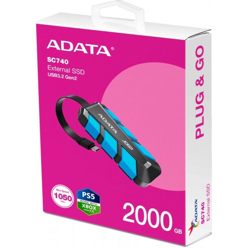 Внешний SSD ADATA SC750 2ТБ (SC740-2000G-CBU) (синий) 5