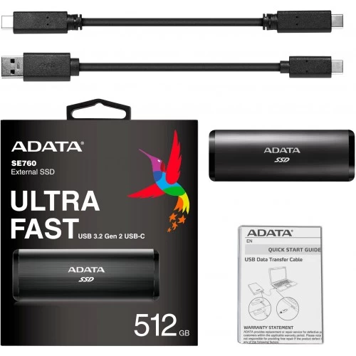 Внешний SSD ADATA SE760 512 ГБ (ASE760-512GU32G2-CBK) (титановый серый/черный) 3