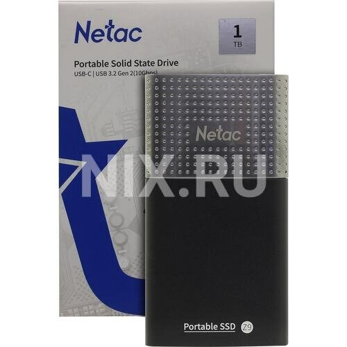 Внешний SSD Netac Z9 1ТБ (NT01Z9-001T-32BK) (серебристый/черный) 1