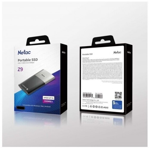 Внешний SSD Netac Z9 1ТБ (NT01Z9-001T-32BK) (серебристый/черный) 2