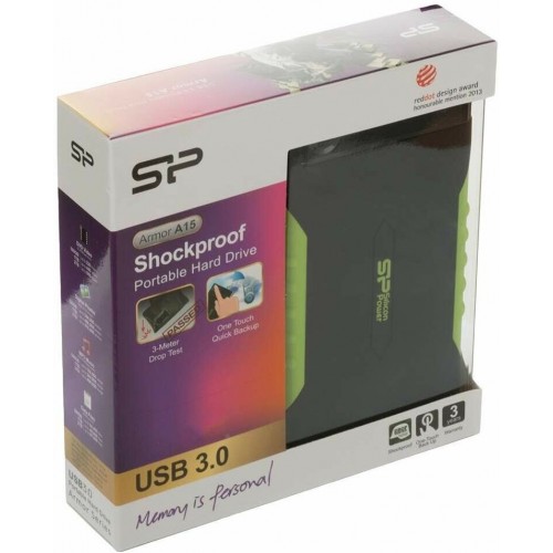 Внешний SSD Silicon Power Armor A15 2 ТБ (SP020TBPHDA15S3K) (черный/зеленый) 5