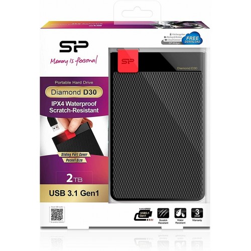 Внешний SSD Silicon Power Diamond D30 2 ТБ (SP020TBPHDD3SS3K) (черный) 4