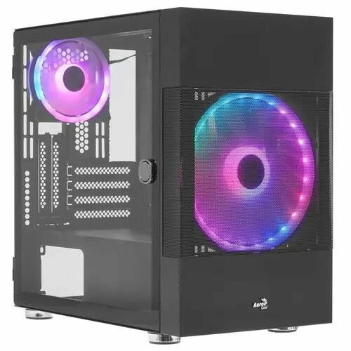 Корпус AeroCool Atomic V1 ARGB без БП mATX (Atomic-G-BK-v1) (черный) 