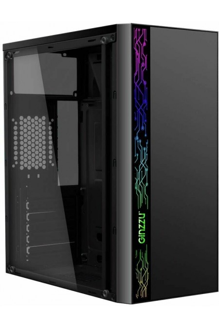 Корпус GINZZU A370 RGB без БП (черный) 