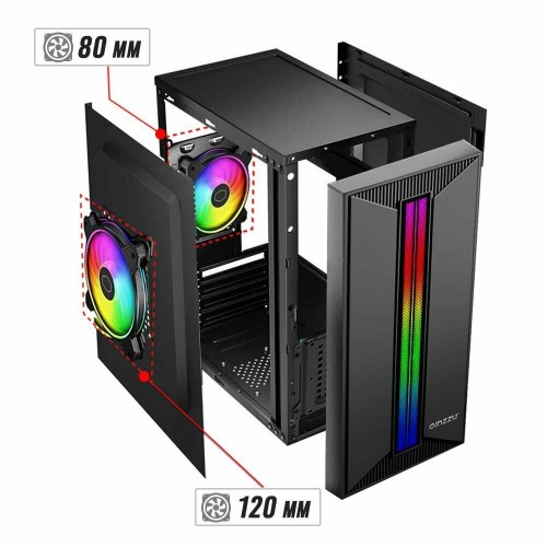 Корпус GINZZU B350 RGB без БП (черный) 1
