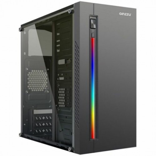 Корпус GINZZU D370 RGB Window без БП (черный) 