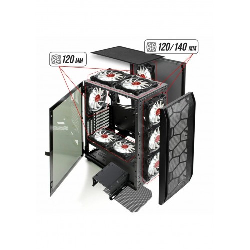 Корпус Ginzzu GL300 без БП (черный) 1