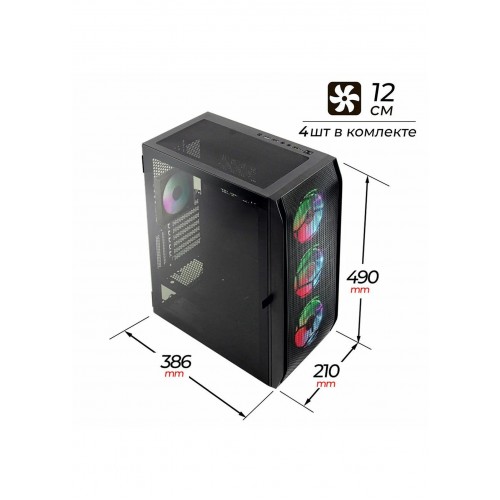 Корпус Ginzzu GL300 без БП (черный) 2