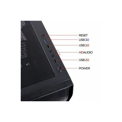 Корпус Ginzzu GL300 без БП (черный) 4