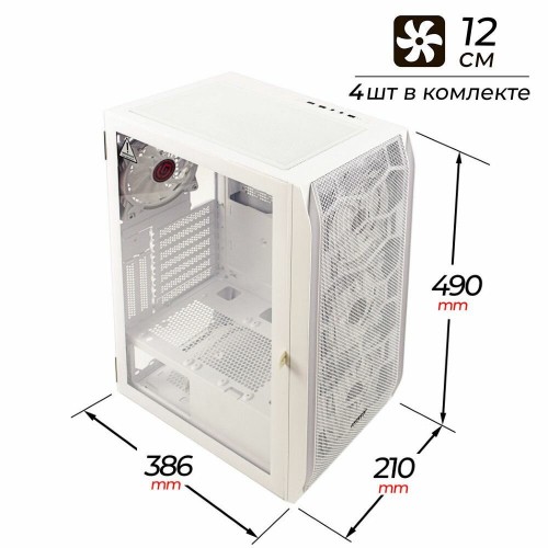 Корпус Ginzzu GL390 без БП (белый) 2