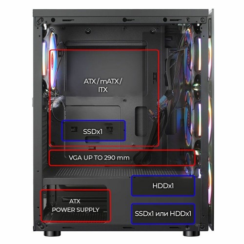 Корпус GINZZU SL190 без БП (черный) 3