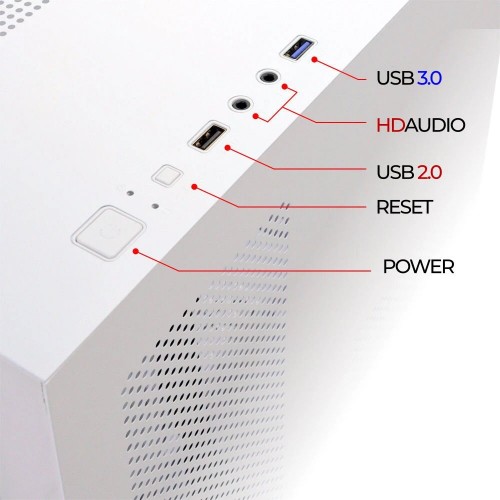 Корпус Ginzzu V200 без БП (белый) 7