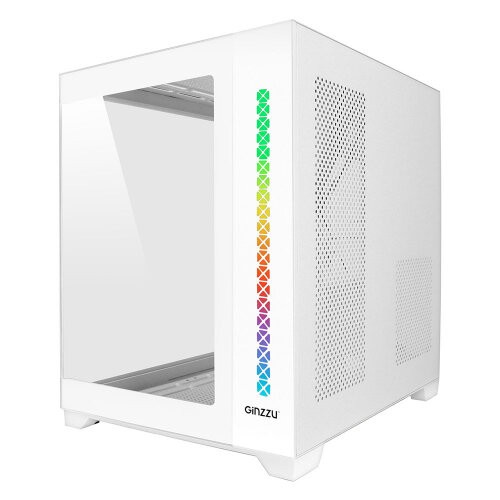 Корпус GINZZU V420 RGB без БП (белый) 