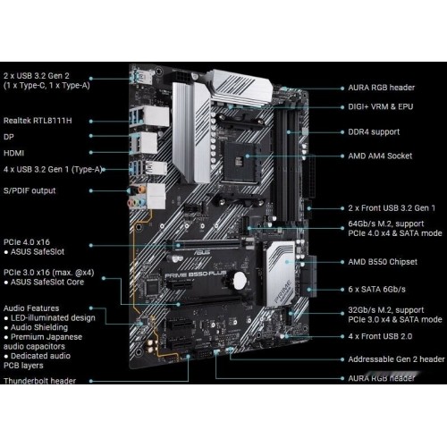 Материнская плата ASUS PRIME B550-PLUS (90MB14U0-M0EAY0) 9