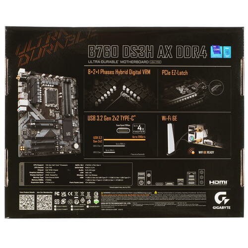 Материнская плата GIGABYTE B760 DS3H AX DDR4 9