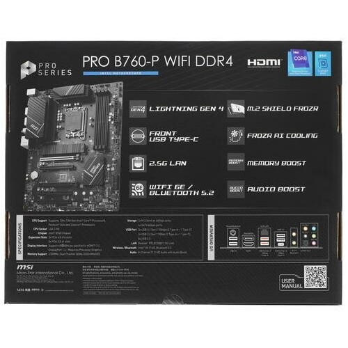 Материнская плата MSI PRO B760-P WIFI DDR4 4