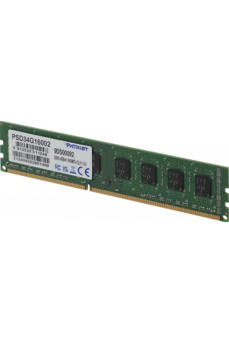 Оперативная память Patriot Memory SL 4 ГБ DDR3 1600 МГц DIMM CL11 (PSD34G16002) 2