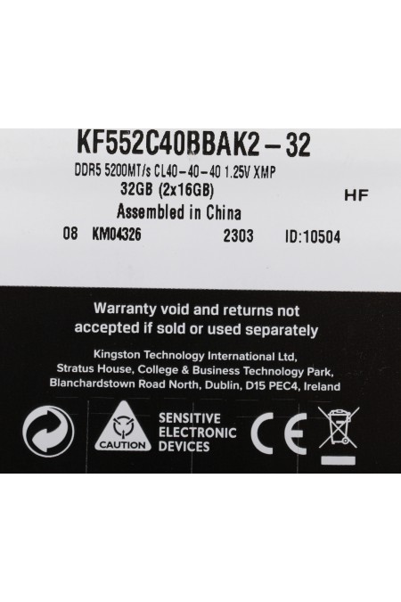 Оперативная память Kingston FURY Beast RGB (16 ГБ x 2 шт.) DDR5 5200 МГц DIMM CL40 (KF552C40BBAK2-32) 12